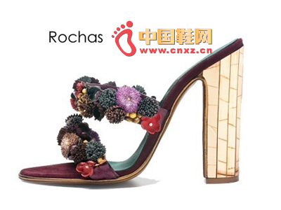 Rochas slipper floral high heels