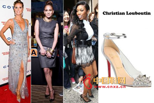 Christian Louboutin translucent rivets pointed stiletto heels, $1,495