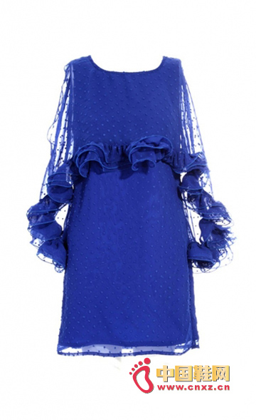 Blue round neck sleeveless short skirt