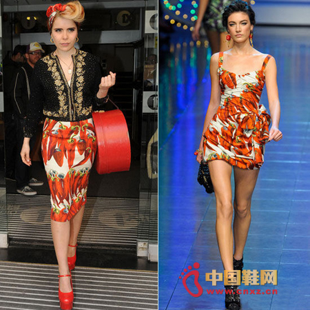 British singer Paloma Faith dresses in the same Dolce&Gabbana pepper dress