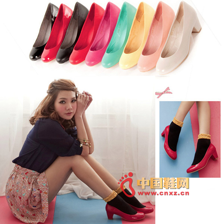 The popular noodles shoes come again, the classic cute round head with a thick pink X saturated color