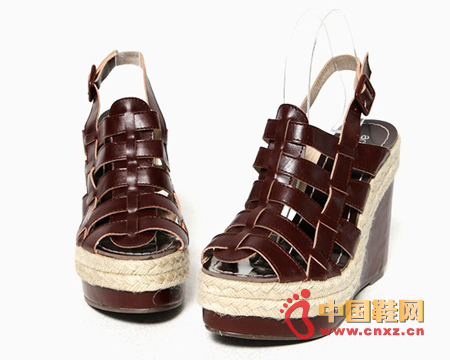 Simple and elegant thick-soled wedge shoes, simple lace design, concise chic