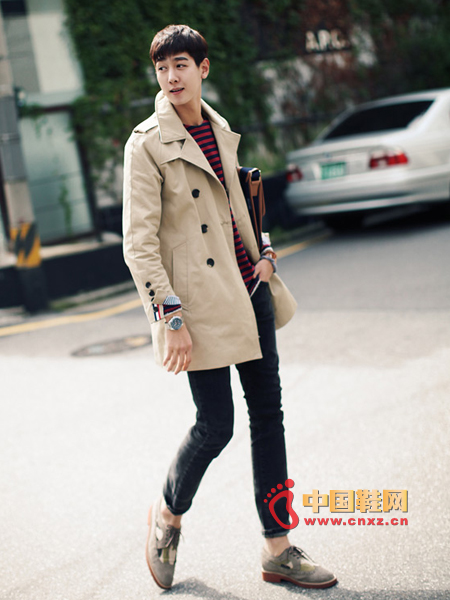 British style double-breasted trench coat, simple style without losing charm