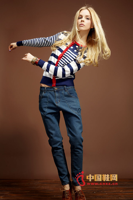 Slim-striped knit cardigan, splicing trend