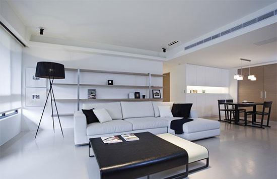 165 flat black and white minimalist home to achieve a leisurely home atmosphere