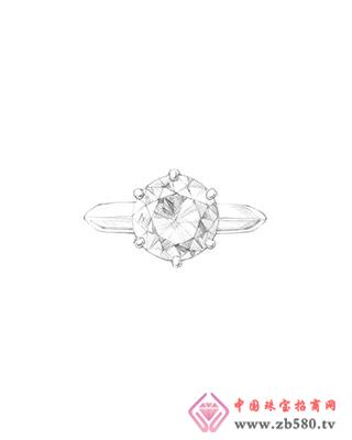 Tiffany Setting Tiffany Six-Prong Inlay Diamond Ring Design Sketch