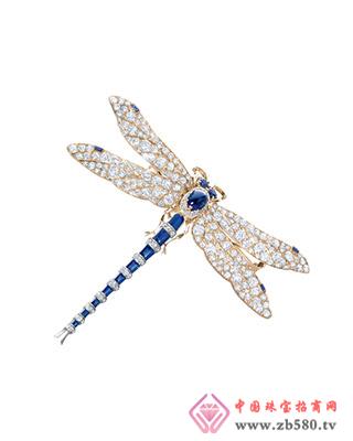 This Tiffany brooch from the Art Nouveau period is decorated with sapphires and diamonds.