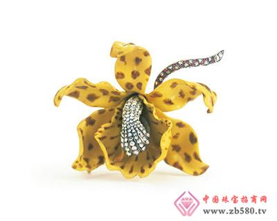 Orchid brooch designed by Bording-Farnham