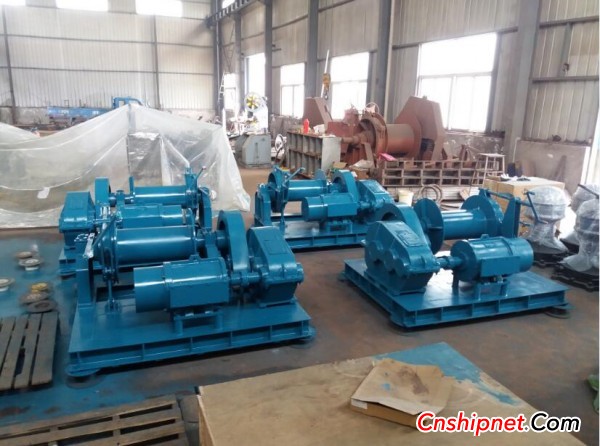 Jiangsu Jinshun Winding Machine 4 sets of 100KN marine electric winch factory delivery