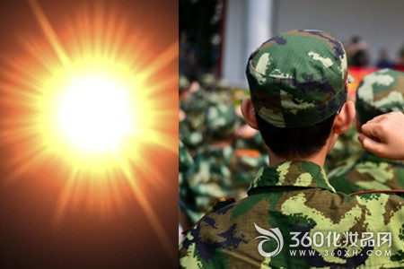 Military training, tanned skin, sunscreen, repair, fragile, moisture