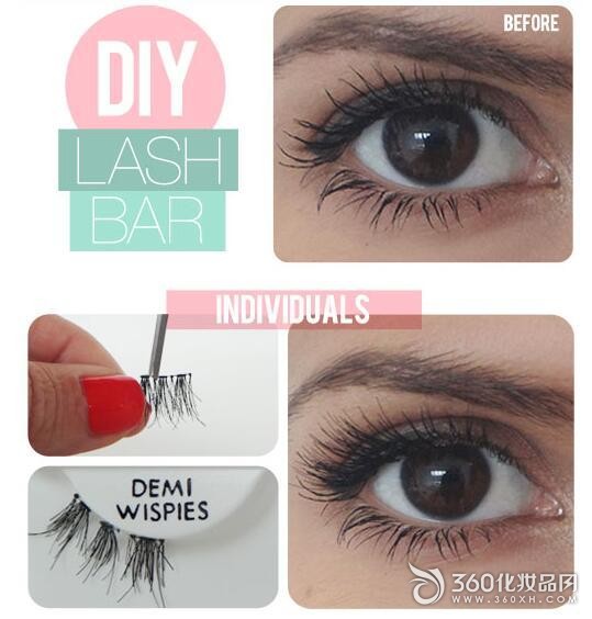Post the false eyelashes into the size of the eye 10