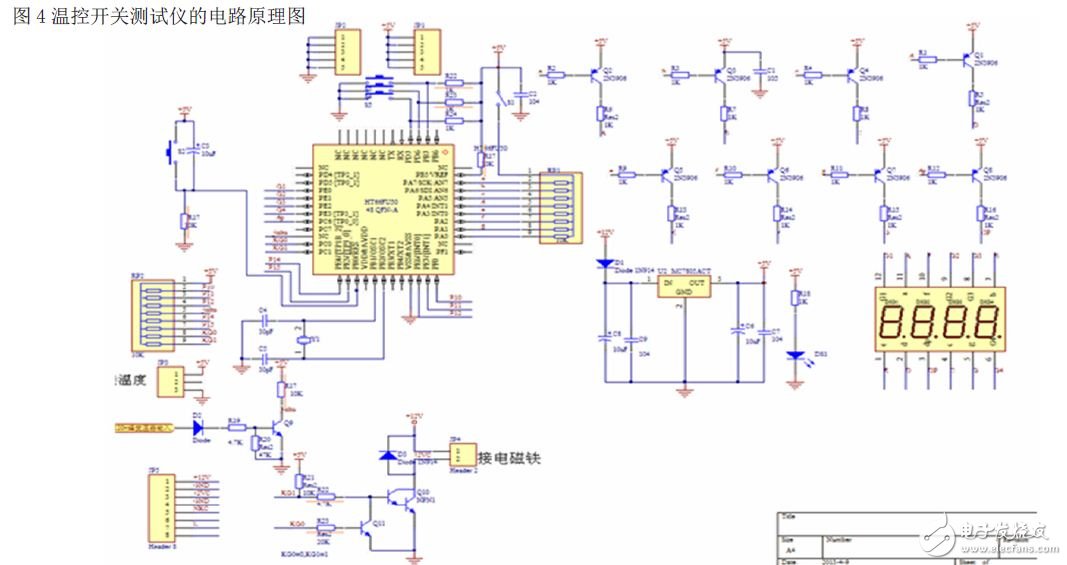 Temperature control switch tester circuit schematic