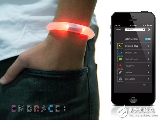 EMBRACE + wristband can be used with mobile phones using Android 2.3 or later and iOS5 and iOS6 operating systems