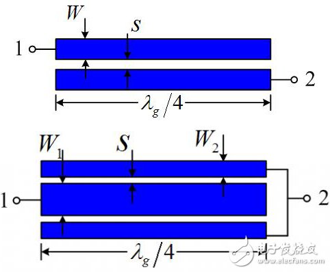 Two-wire and three-wire coupling structure