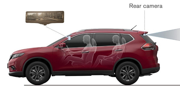 Nissan smart rearview mirror technology