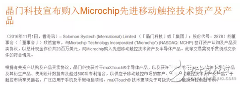 SMG's Solomon Systech acquires Microchip touch technology