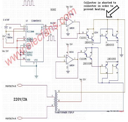 The simplest transformer circuit diagram (acquisition of the AC inverter / oscillation boost circuit schematic)