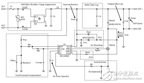 Figure 2 Power factor correction buck application circuit diagram
