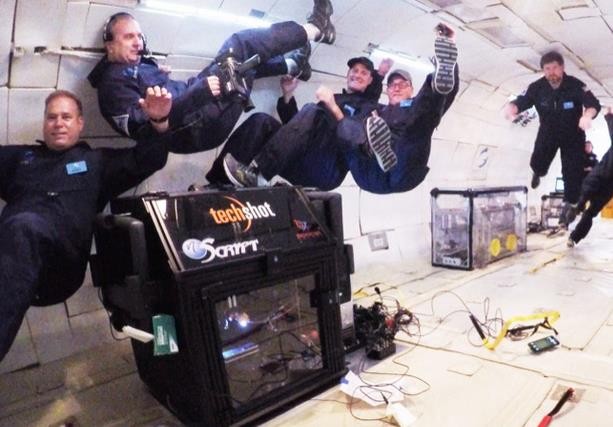 For the first time, scientists print out human tissue in 3D under zero gravity.