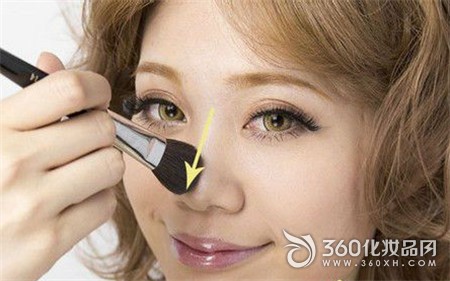 How to make up the nose, makeup nose makeup, makeup steps, diagram 1