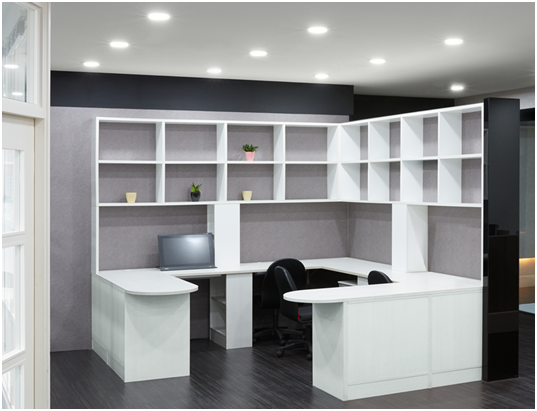 Crystallin Gold Recessed Lights Installed in the Office