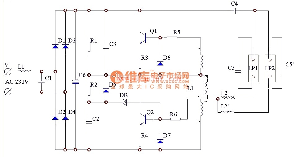 Double tube electronic rectifier circuit diagram