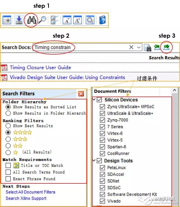 Use of Xilinx DocNav Tools (Document Query Tool)