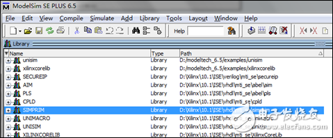 Figure 5. List of ModelSim library files