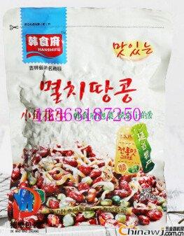 Hebei manufacturers custom 200 grams Yanbian specialty fish peanuts vacuum aluminum foil packaging bags under the wine aluminum foil film