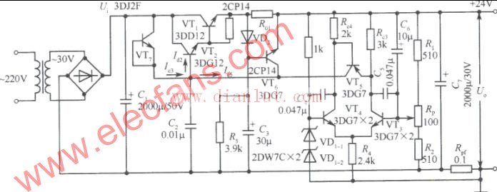 24v regulated power supply circuit diagram