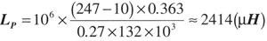 Then fs is the working switching frequency, where fs=132KHz, then