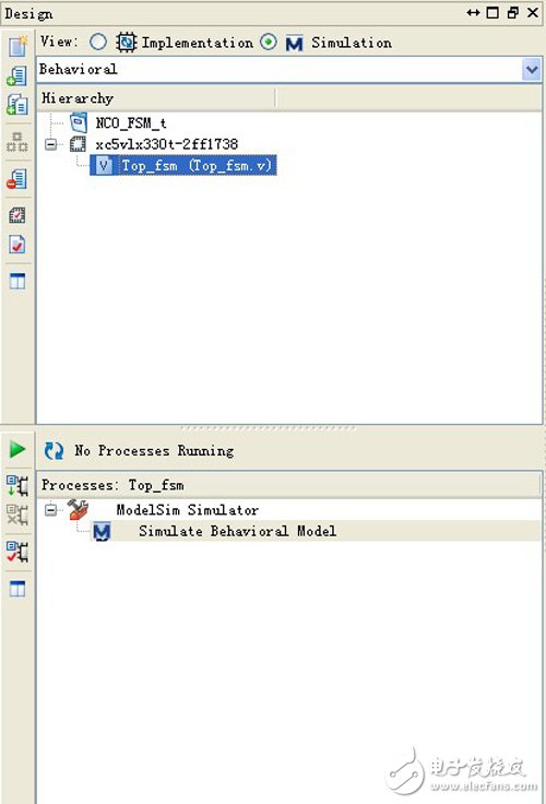 Switch directly to ModelSim simulation mode in ISE