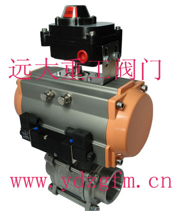 'Pneumatic three-piece stainless steel ball valve