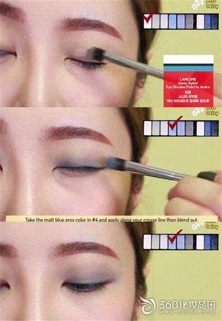 Blue and black smoked Korean small smoked smoked makeup painting European and American eye makeup 5