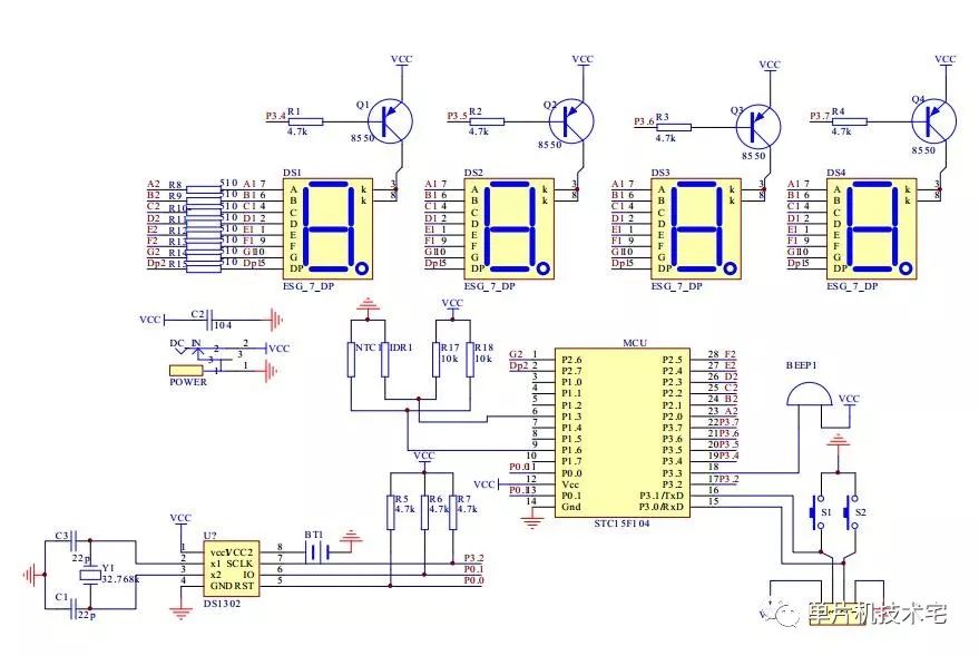 A brief introduction to the electronic clock HD circuit diagram