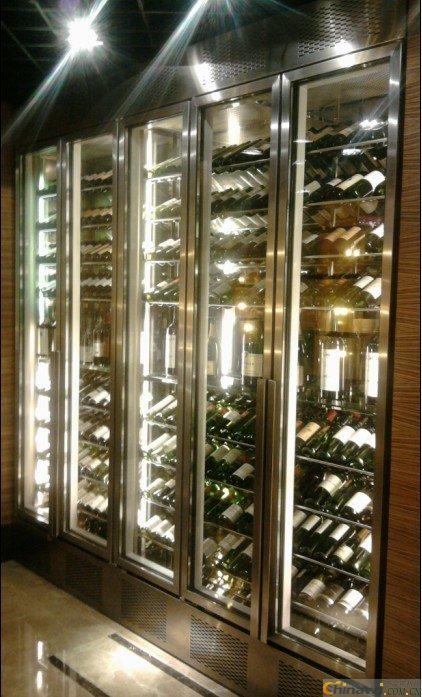 'Installation works: high-end clubhouse stainless steel wine cabinet