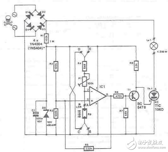 Photosensitive switch circuit