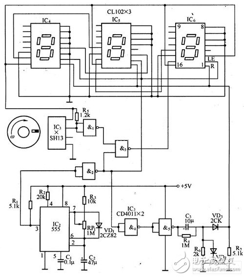 Digital tachometer circuit diagram based on magnetic sensor design