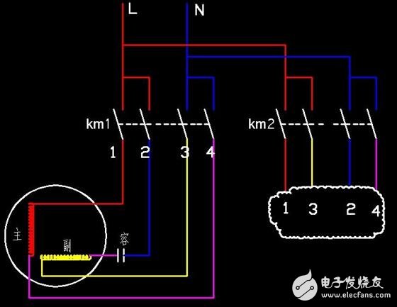 Single-phase motor forward and reverse wiring diagram _220v positive and negative physical wiring diagram _ single-phase motor forward and reverse schematic diagram