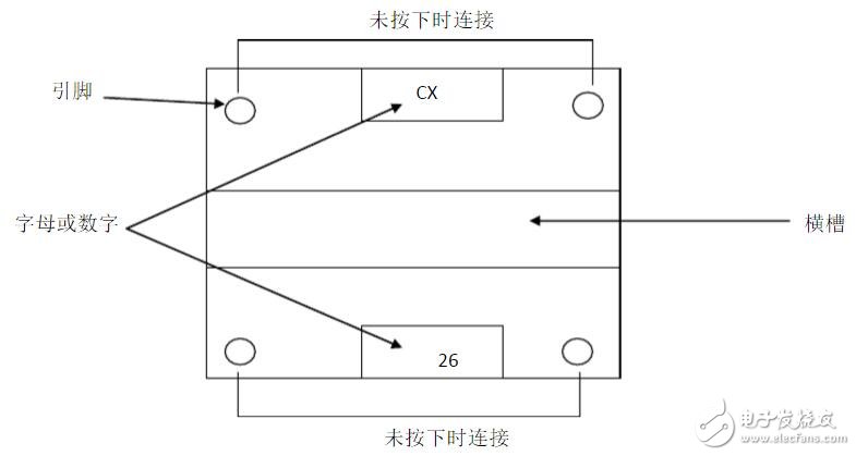 Four-legged button switch _ four-legged button switch pin diagram _ four-legged button switch wiring diagram