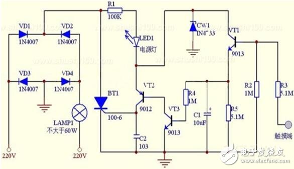 Touch delay switch circuit diagram _ touch delay switch schematic _ how to connect the delay switch
