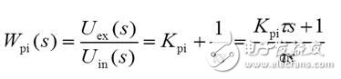 Input and output dynamic process of PI regulator