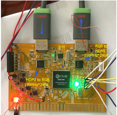 HDMI HD signal through HDMI to RGB chip