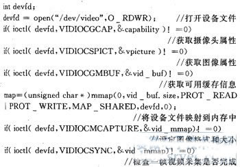 Software implementation of video data acquisition