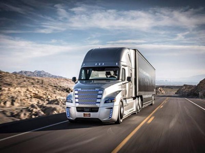 The world's first driverless truck was officially tested on the road.
