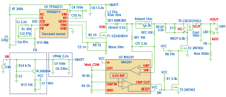 LED boost driver circuit with shorted load fault protection