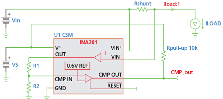 A shunt monitor component adds protection