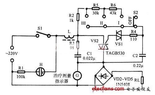 Multifunctional spectrum therapy instrument circuit