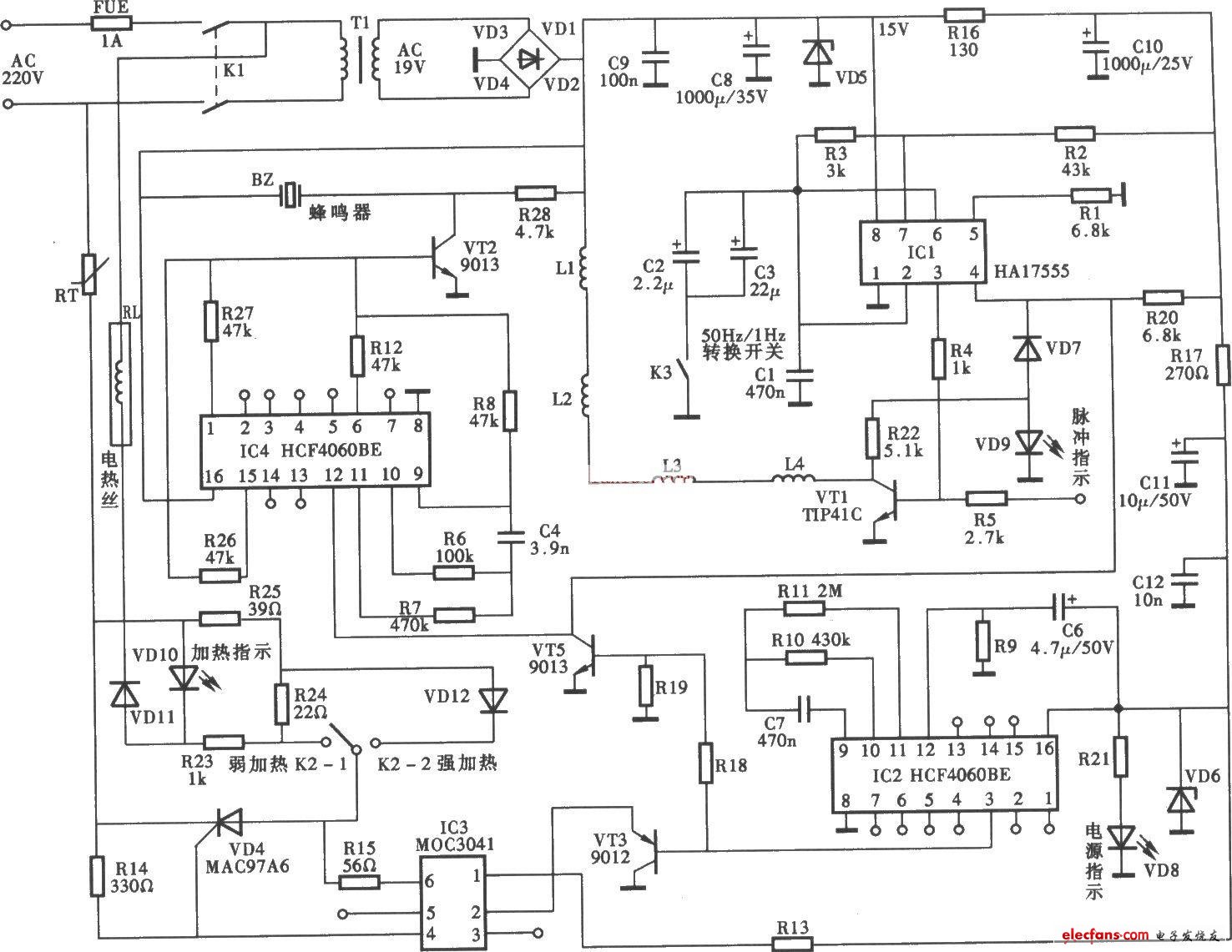 Lide brand LD-1 magnetic pulse therapy instrument circuit