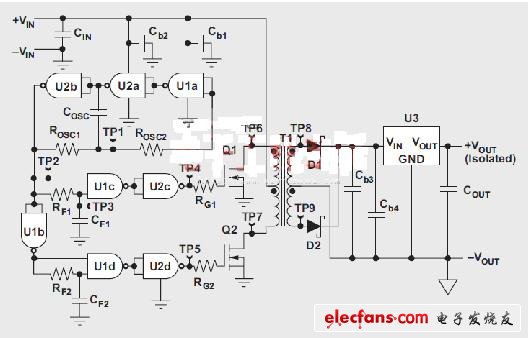 Isolated 3.3V to 5V push-pull converter